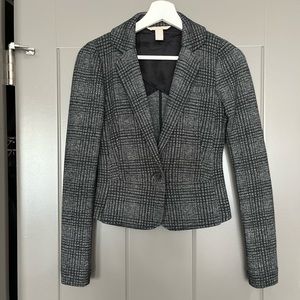 Banana Republic cropped dark grey blazer